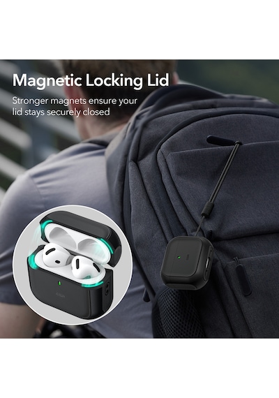 Apple Uyumlu AirPods 4 2024 Halolock Orbit Hybrid Magsafe Kılıf