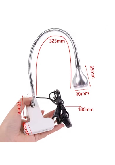 Beyaz Cob Ledli Masa Lambası Kıskaçlı Akrobatik Usb Masa Lambası - Çalışma Lambası - 360 Esnek Gövde Beyaz Işık
