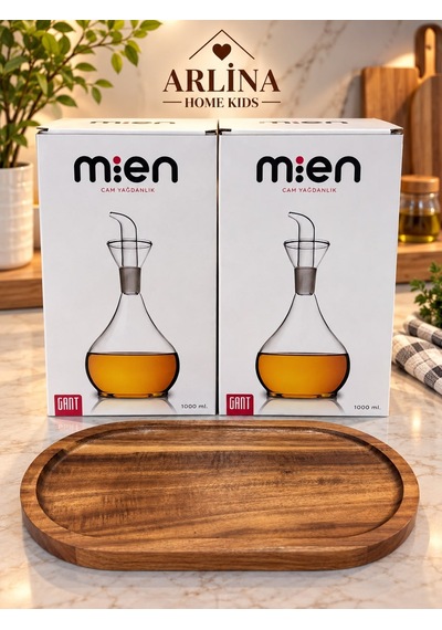 İkili 1000 Ml Akasya Standlı Yağlık-sosluk Seti Şeffaf