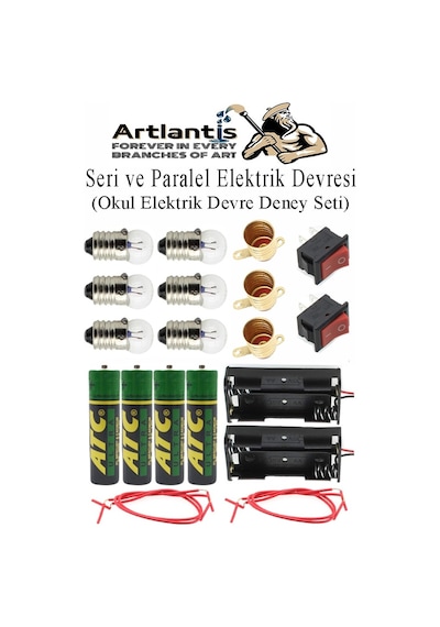 Seri Ve Paralel Basit Elektrik Devresi 1 Paket Deney Seti Sarı Mini Duy 3 Adet Mini Ampul 6 Adet Anahtar İş Eğitimi Seti