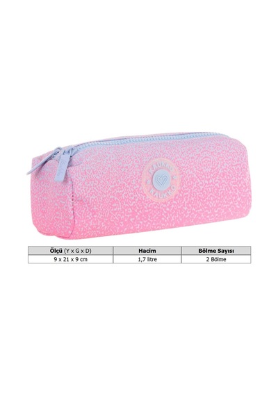 Kaukko İki Bölmeli Kız Çocuk Okul Kalem Çantası - Pembe - K2714 Pembe