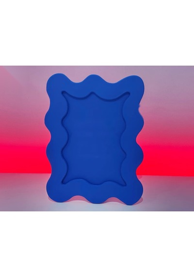 3d Baskı Dalgalı Fotoğraf Çerçevesi Wiggle Tasarım Masaüstü Çerçeve 10x15 Cm Fotoğraf Çerçevesi Mavi