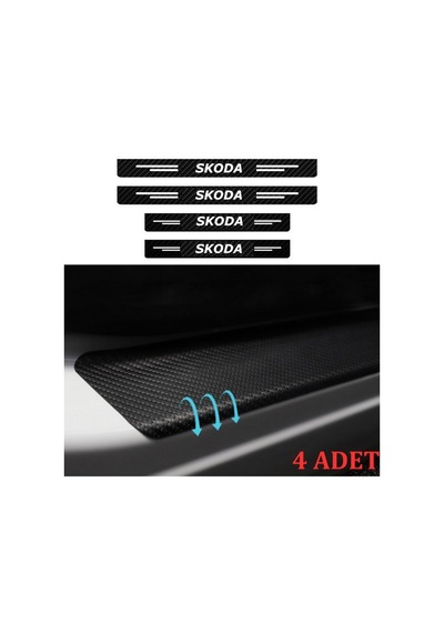 Skoda Felicia İçin Uyumlu Aksesuar Oto Kapı Eşiği Sticker Karbon 4 Adet