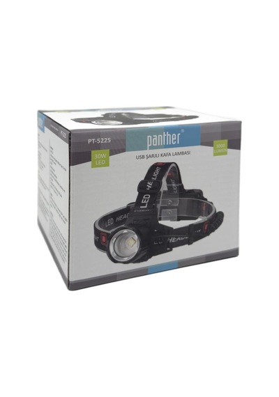 Panther Pt-5225 Usb Şarjlı Kafa Lambası 3 Işık Modlu Zoom Fener Renkli
