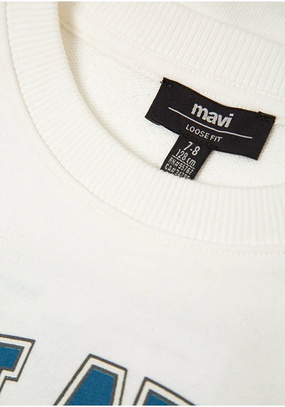 Mavi Logo Baskılı Ekru Erkek Çocuk Sweatshirt M6s10218-70057