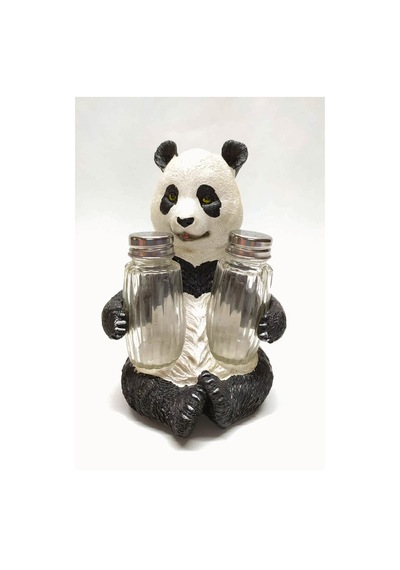 Sevimli Panda Tasarım Dekoratif Büyük Tuzluk Biblo Renkli