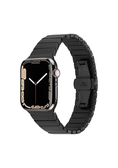 Watch Ultra 49mm Kordon Uyumlu Krd-79 Metal Strap Kayış Mkst- Siyah
