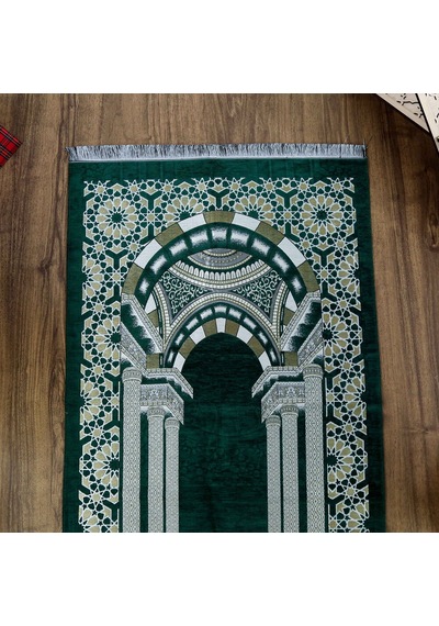 Medine Lüks Şönil Seccade Yeşil 66x116cm 520 Gr Çok Renkli