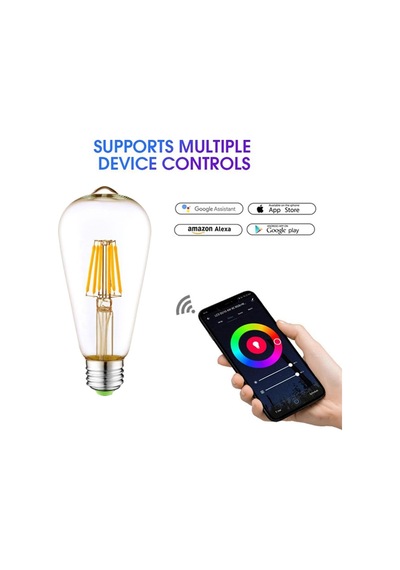 Sl-03 6w Daylight A+ Akıllı Ampul Wifi Uzaktan Kontrol Dim Edilebilir Alexa Google Uyumlu E27 Diğer