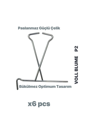 P2 6 Adet Kalın Çelik Metal Çadır Kazığı Demiri Kaymaz Kancalı Branda Çivisi Paslanmaz Çelik Gümüş Gri