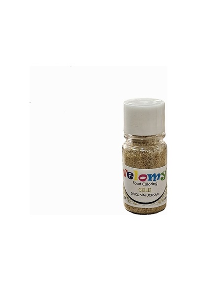 Velomy Metalik Yenilebilir Disko Simi 4gr Altın
