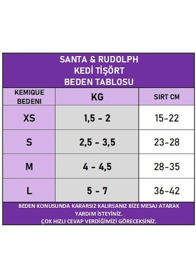 Kemique Santa And Friend Rudolph Kedi Tişörtü Yılbaşı Noel Christmas Kedi Elbisesi