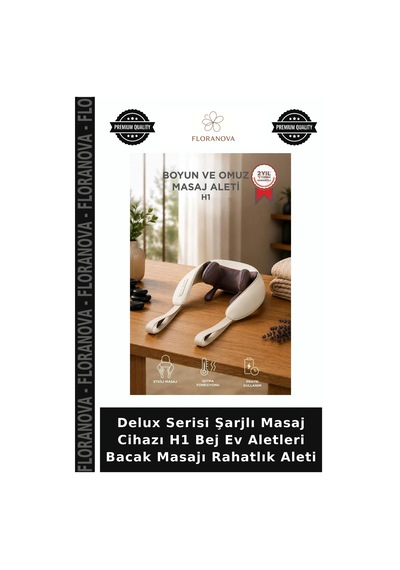 Delux Serisi Şarjlı Masaj Cihazı H1 Bej Ev Aletleri Bacak Masajı Rahatlık Aleti
