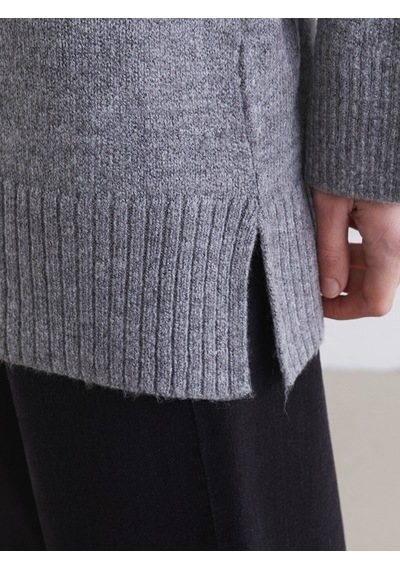 Lcw Modest Gri Polo Yaka Kadın Triko Kazak