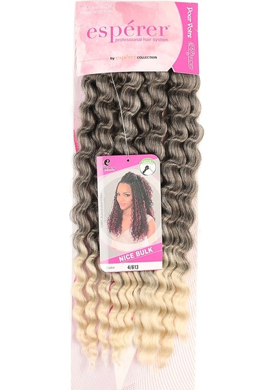 Nice Bulk Afro Su Dalgası Saç - Kahve / Platin Ombreli