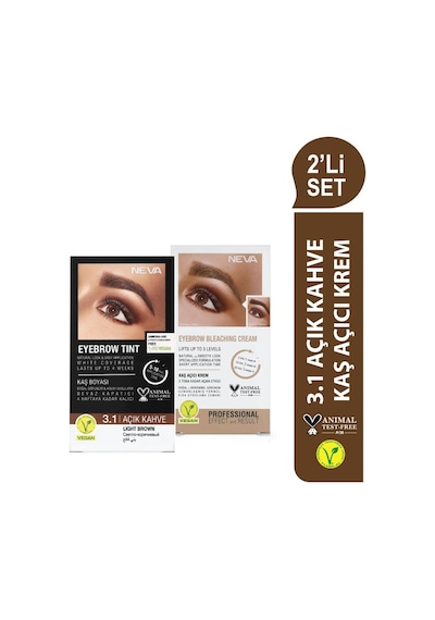 Neva 2'li Set Kaş Boyası 3.1 Açık Kahve + Kaş Açıcı Krem Vegan