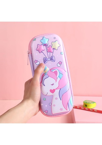 Valkyrie 3 Boyutlu Yıldız Balon Unicorn Su Geçirmez Kalem Kutusu Pembe