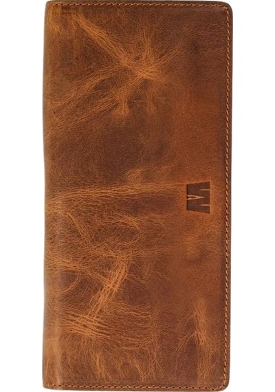 Mft Leather Hakiki Deri Unisex Telefon Bölmeli Cüzdan Golden 3367 Crazy Taba