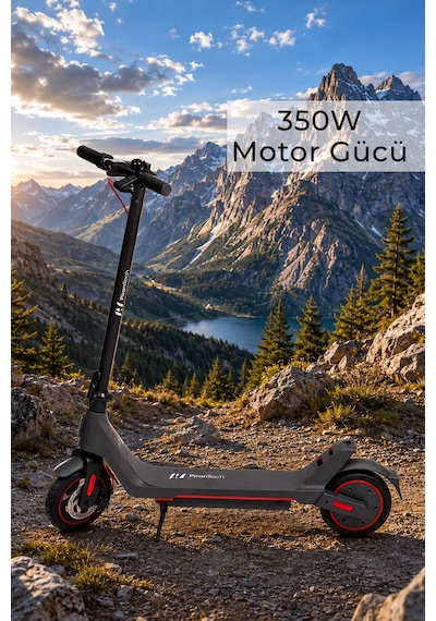 A1 Elektrikli Scooter 350w Güç - Kırmızı Kırmızı - Siyah