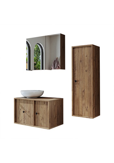 Lavabolu Mdf 75 Cm Çekmeceli Gusto Banyo Dolabı + Aynalı Dlp Atl Atlantik Çam Lavabolu Mdf 75 Cm Çekmeceli Gusto Banyo Dolabı + Aynalı Dlp Atl Atlantik Çam