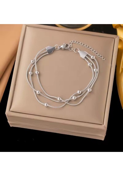 Gümüş Rengi Çelik Kolye Ve Bileklik Gümüş - Rose Gold