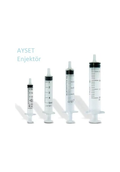 Ayset Enjektör 2 CC Siyah Uçlu Steril 5 Adet 22G