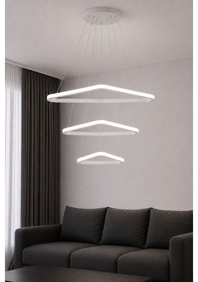 Uven 3'lü Led Sarkıt Avize Beyaz Işık