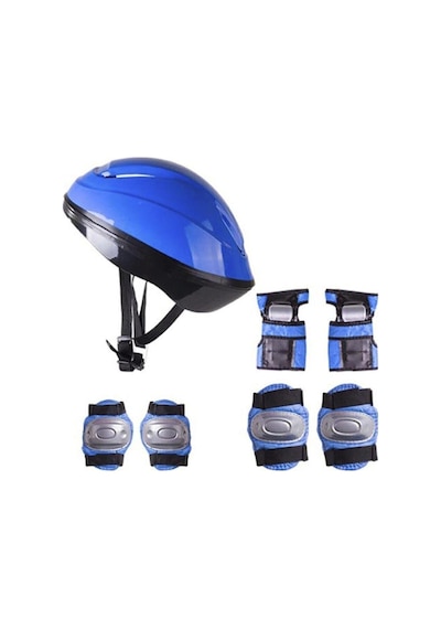 Koruyucu Mavi Kask Dizlik Dirseklik Seti - Güvenli Spor Aktiviteleri İçin Kask Dizlik Dirseklik Renkli Koruyucu Mavi Kask Dizlik Dirseklik Seti - Güvenli Spor Aktiviteleri İçin Kask Dizlik Dirseklik Renkli