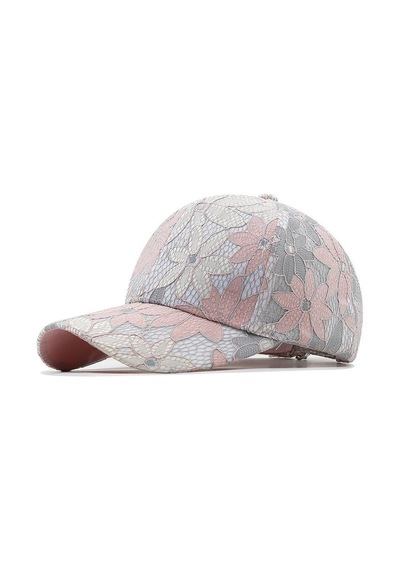 Valkyrie Kadın Dantel Desenli Şapka Çiçek Desenli Baseball Cap Ayarlanabilir Güneş Koruyucu Şapka Pembe