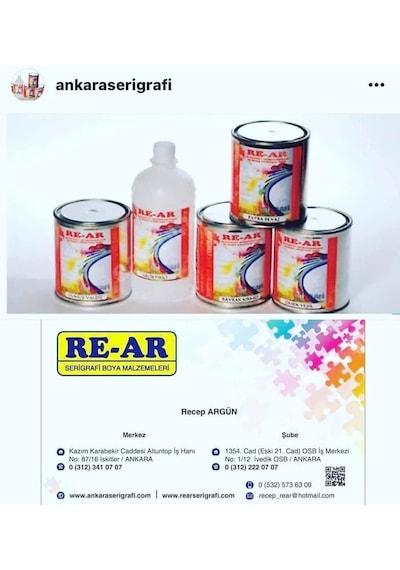 Re-Ar Plastisol Yeşil Serigrafi Tekstil Baskı Boyası 1 Kg