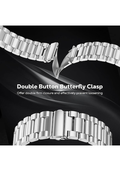 Samsung Galaxy Watch 7 Ultra 47mm Uyumlu Paslanmaz Çelik Akıllı Saat Kordonu Metal Toka
