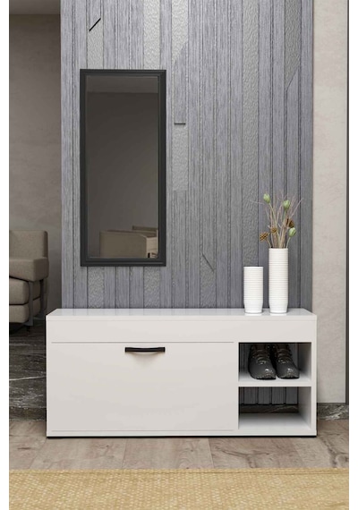 Ayakkabılık Dolabı Beyaz 90 Cm Çok Renkli