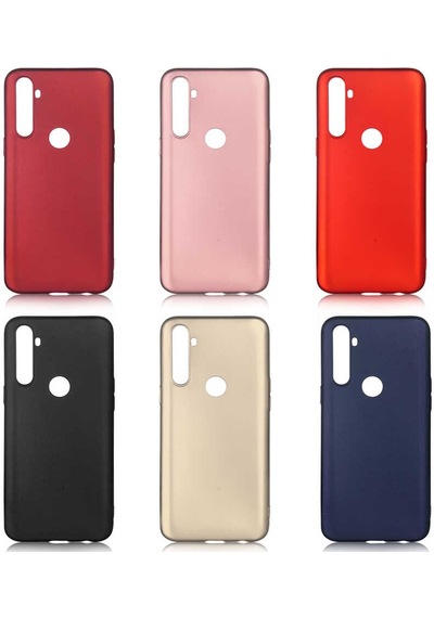 Noktaks - Realme C3 Uyumlu - Kılıf Mat Soft Premier Silikon Kapak - Gold
