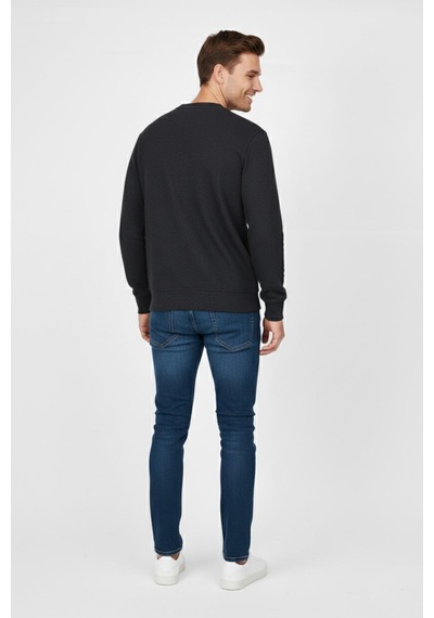 Baglan Erkek Büyük Beden Sıfır Yaka Selanik Sweatshirt Bgl-st04871 Antrasit