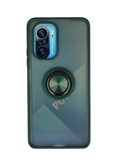 Redmi K40 Kılıf Montreal Yüzüklü Silikon Kapak - Yeşil İtdark32756