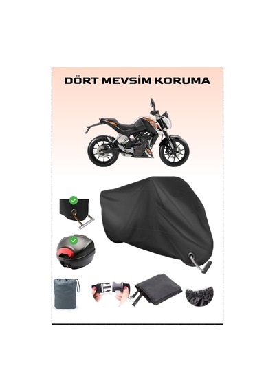 Siyah Ktm 200 Duke Abs Için Arka Çanta Ve Kilit Uyumlu Motosiklet Branda, Güvenli