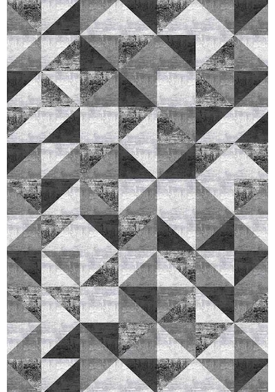 Füme Geometrik Desenli Dokuma Leke Tutmaz Masa Örtüsü Mso385n11