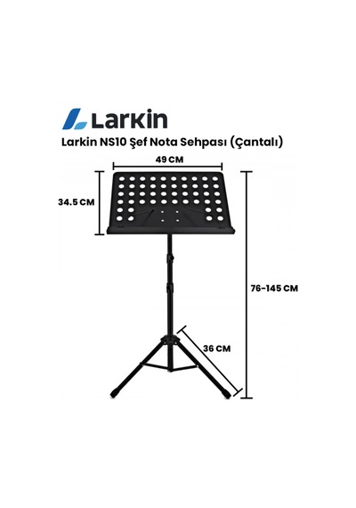 Larkin Ns10 Şef Tipi Nota Sehpası Katlanır Taşıma Çantalı