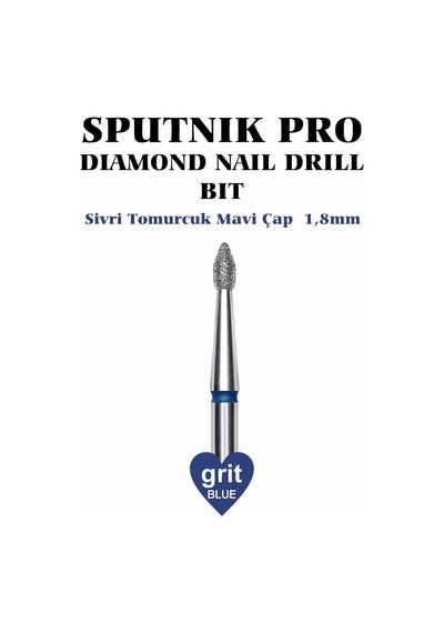 Elmas Sivri Tomurcuk Freze Mavi Çap 1,8mm