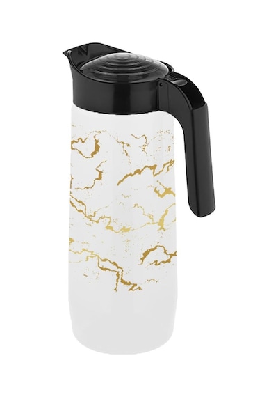 Selka Home Beyaz Mermer Desen Cam Sürahi 1500 Ml