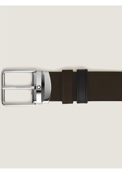 Montblanc Everyday Kahverengi - Siyah 35 Mm Çift Taraflı Deri Kem