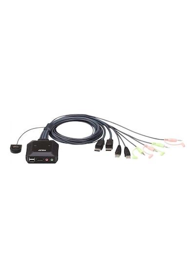 2 Port Usb Displayport Kvm Keyboard/Video Monitor/Mouse Switch