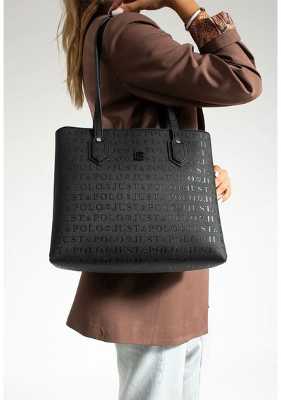 Just Polo Kadın Yeni Sezon Gofraj Baskılı Büyük Boy El Çantası 234028mh Taş