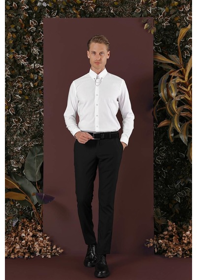 Efor P 1136 Slim Fit Siyah Klasik Pantolon Siyah