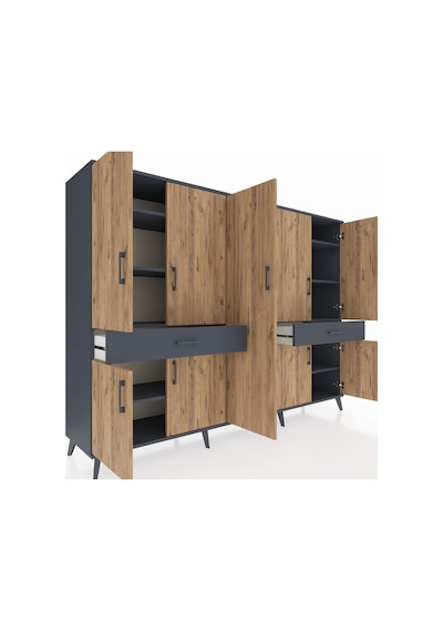 Hyperion Dolap 12 Raflı 2 Çekmeceli 8 Kapaklı 220x44x163 Antrasit-çam/antrasit Atlas Çam/antrasıt - Antrasıt Hyperion Dolap 12 Raflı 2 Çekmeceli 8 Kapaklı 220x44x163 Antrasit-çam/antrasit Atlas Çam/antrasıt - Antrasıt