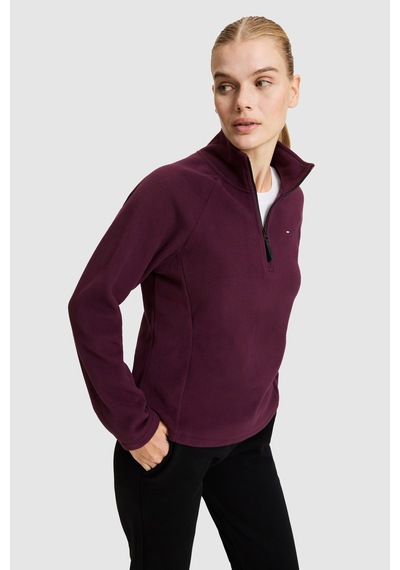 U.S. Polo Assn. Kadın Bordo Yarım Fermuarlı Sweatshirt 50329013-vr180 Dark Plum