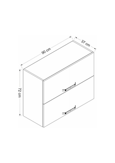 Minar Mutfak Üst Modül 2yk1r 90cm Dolap Beyaz - B1