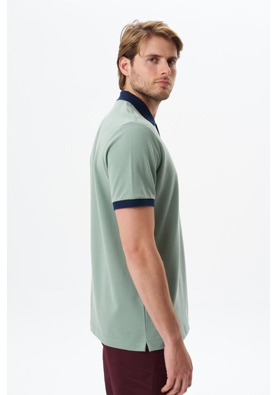 AR-MA Arma Erkek Regular Fit Basic % 100 Pamuk Pike Fermuarlı Polo Yaka Tişört Y29374354302 Yeşil