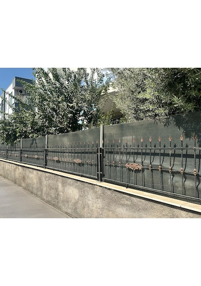 Balkon Filesi - 95lik - Yeşil - Şeritli Halkalı