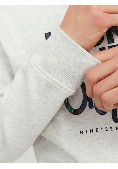Jack & Jones Jack&jones Sıfır Yaka Beyaz Erkek Sweatshirt 12242366 001
